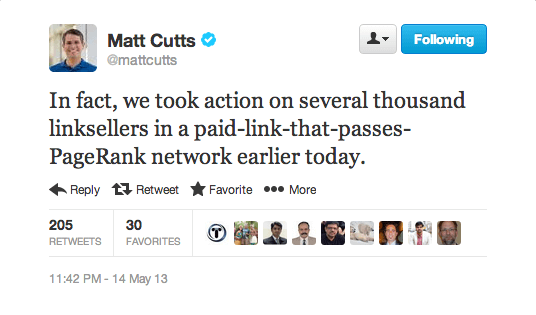 matt-cutts-link-sellers-action-tweet